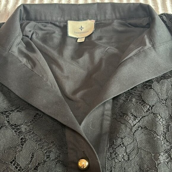 Tuckernuck black Lace Willow Blouse women’s size L NWT - Picture 5 of 7